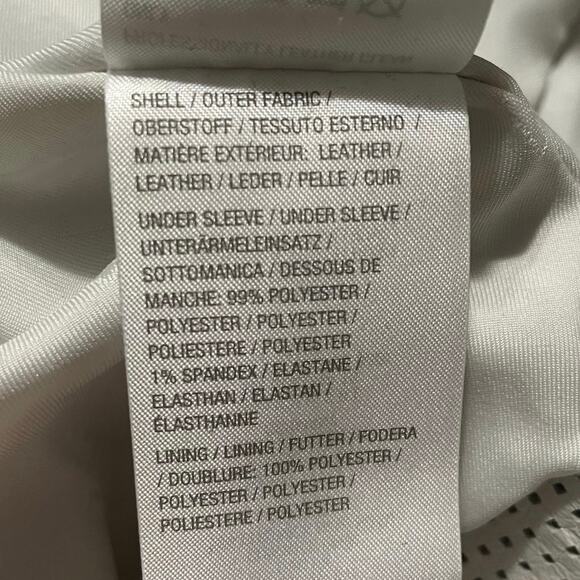 EUC - H  By Halston Pearl Essence Perforated Leather Moto Jacket - Picture 4 of 8